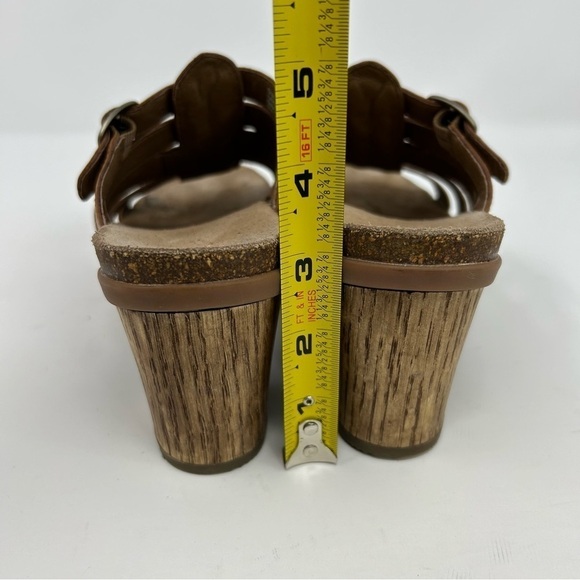 Dansko Dina Brown Woven Leather Strappy Slip On Heeled Sandals Size 39 - Picture 7 of 12